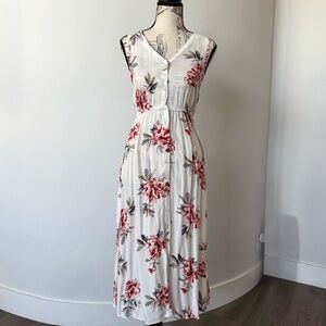 New Look White Floral Midi Dress